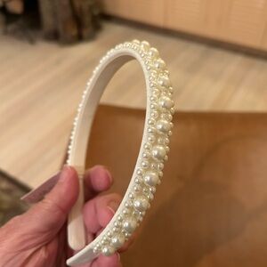 J. Crew Factory Pearl Headband  - Cream color- NWT